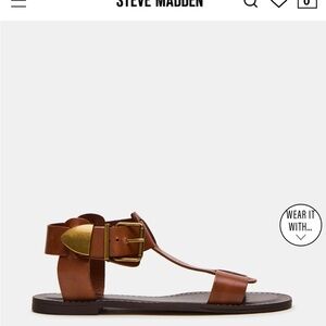 Steve Madden Brazinn Tan Leather Sandals 7.5